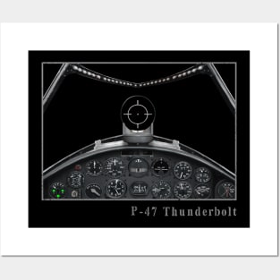 Cockpit Instruments P-47 fighter aircraft WW2 Posters and Art